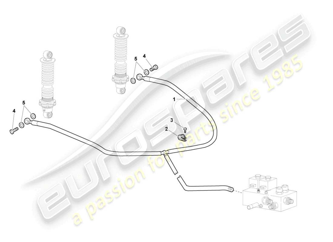lamborghini murcielago coupe (2005) chassis (selbstnivelliersystem) vorne teilediagramm