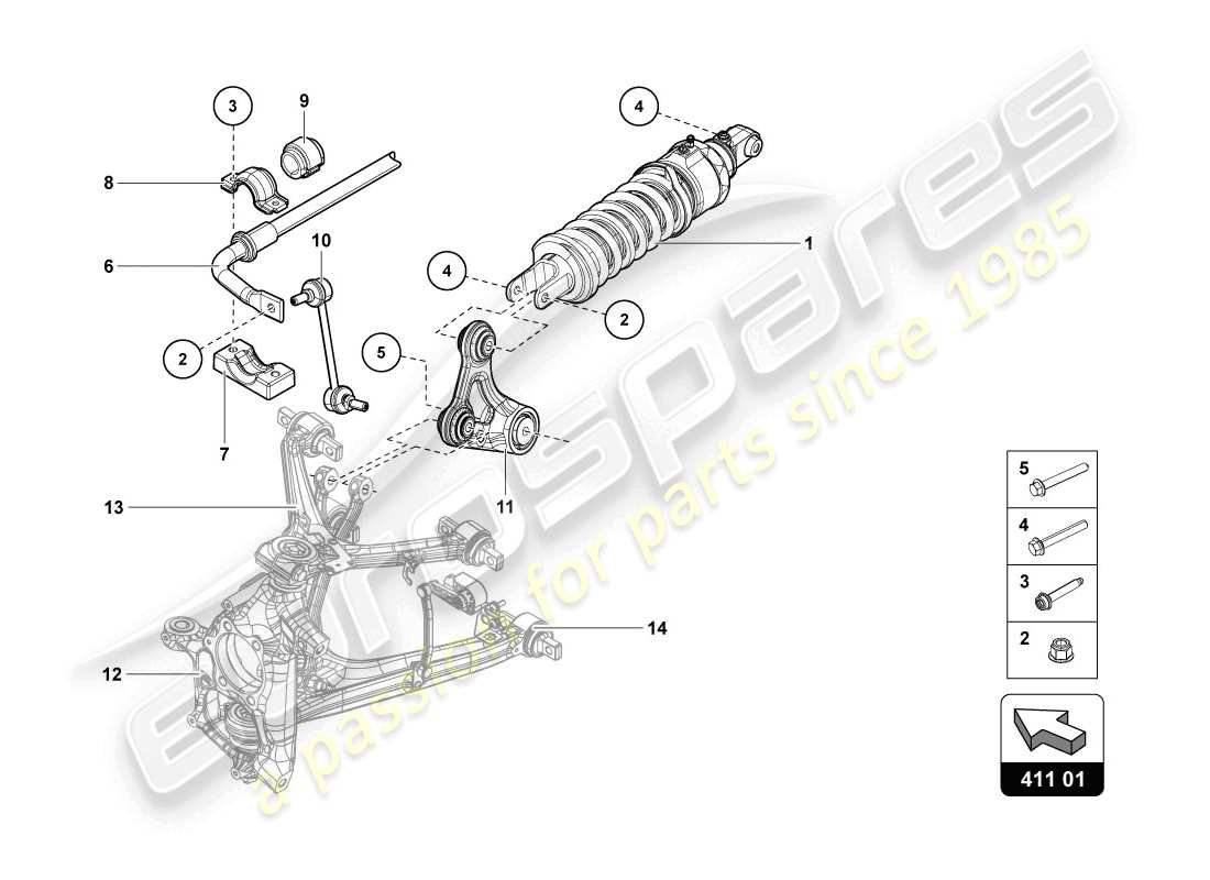 lamborghini lp720-4 coupe 50 (2014) stossdämpfer ersatzteildiagramm