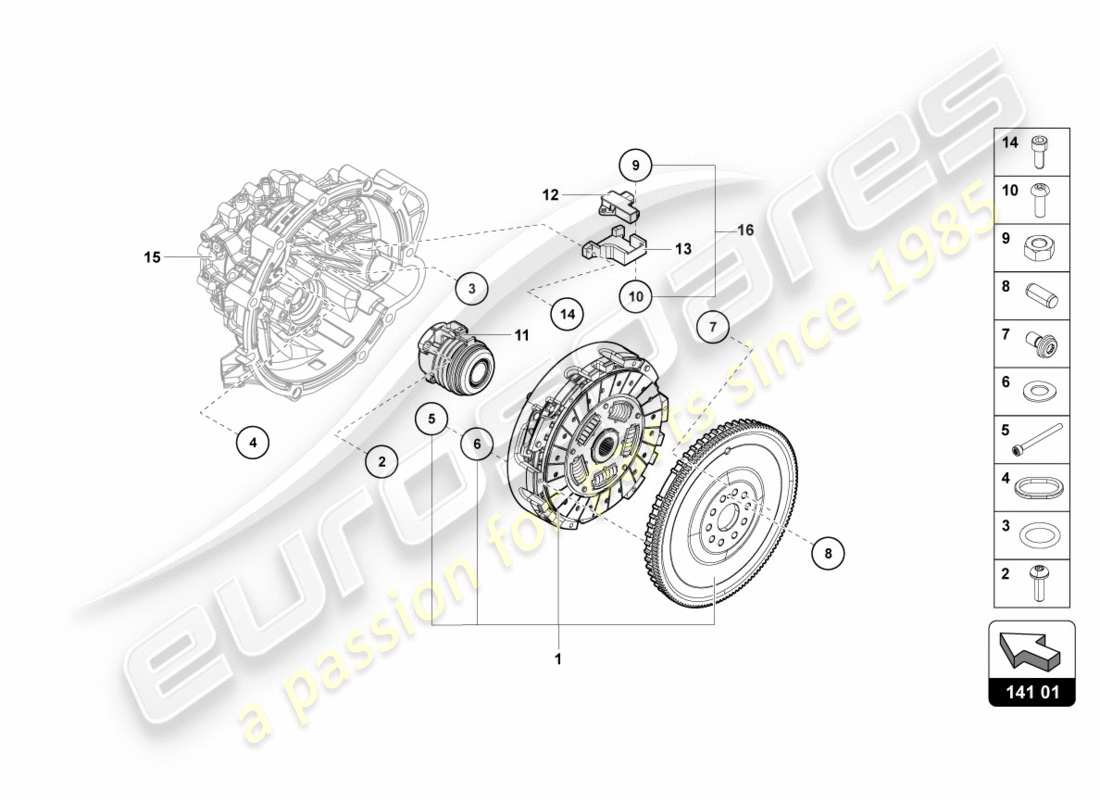 lamborghini centenario roadster (2017) kupplung teilediagramm