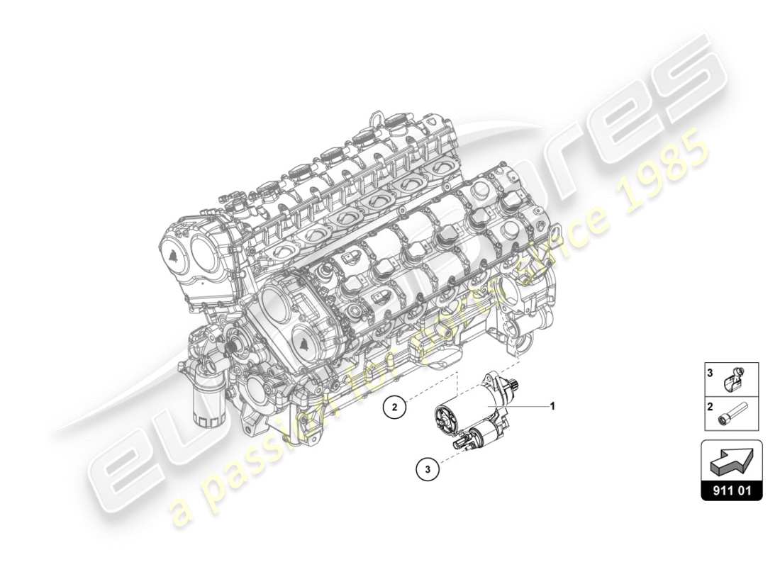 lamborghini centenario coupe (2017) starter-ersatzteildiagramm