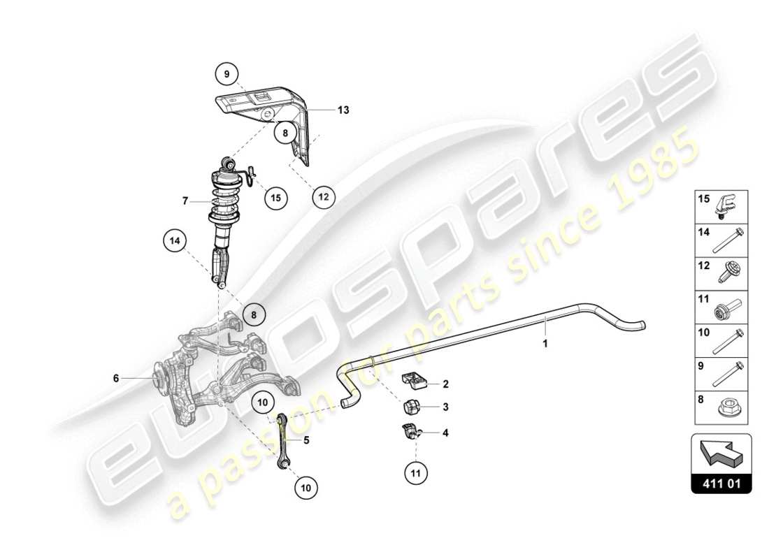 lamborghini 2016 (lp610-4 coupe) stossdämpfer ersatzteildiagramm