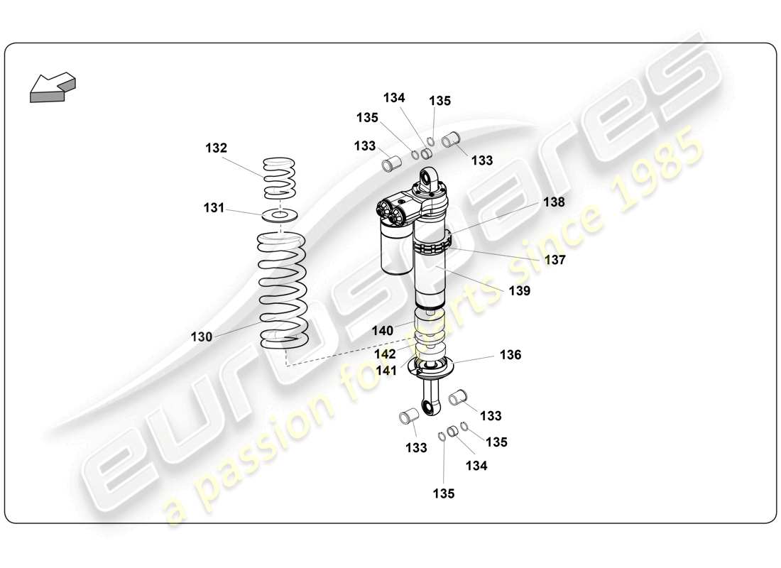 lamborghini super trofeo (2009-2014) vordere aufhängung teilediagramm