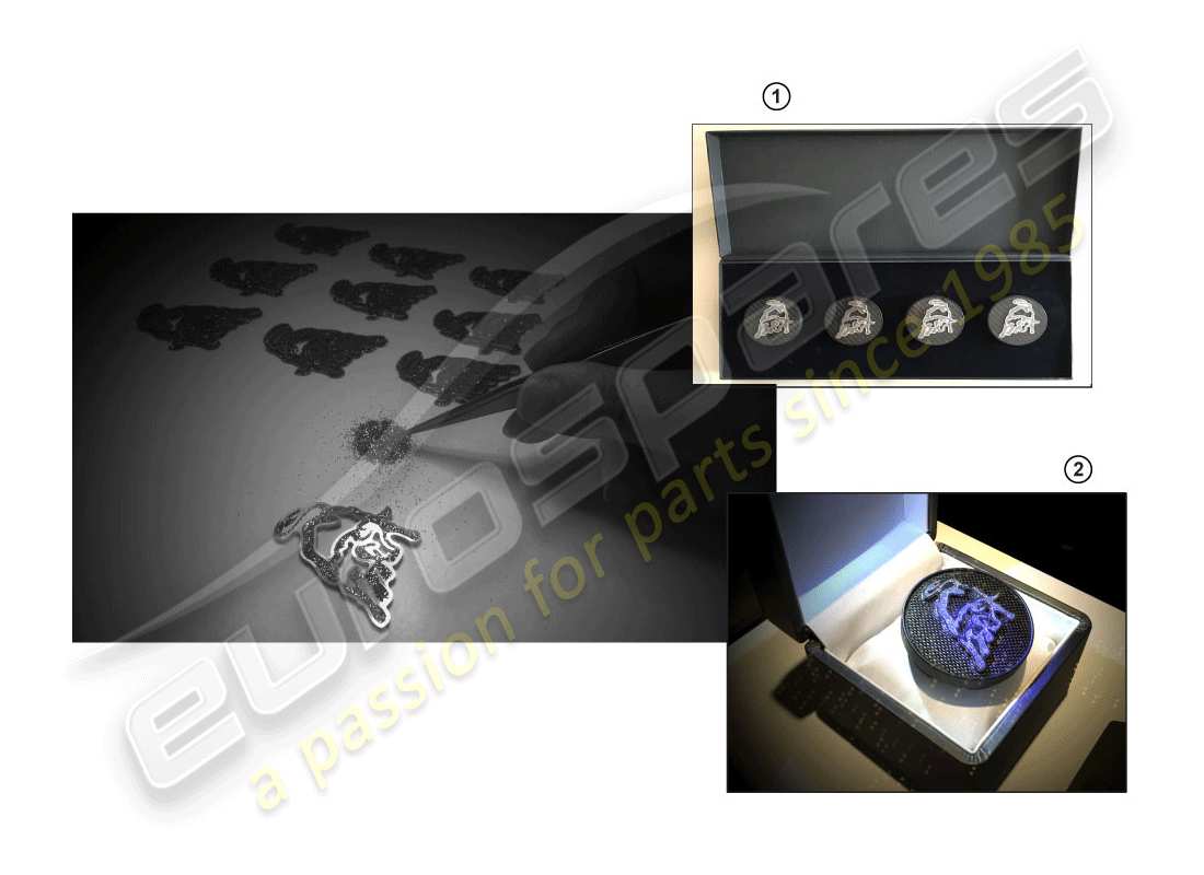lamborghini huracan performante coupe (accessories) dekoratives set ersatzteildiagramm