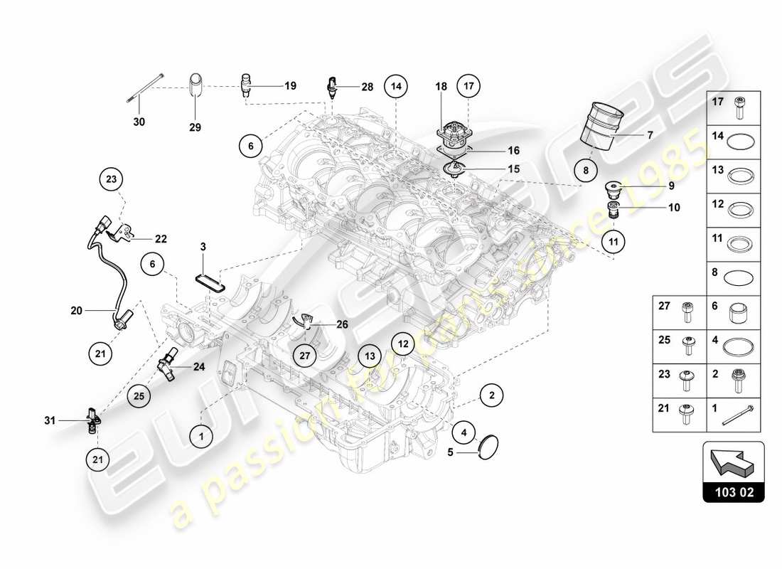 teilediagramm mit der teilenummer 07m103158e