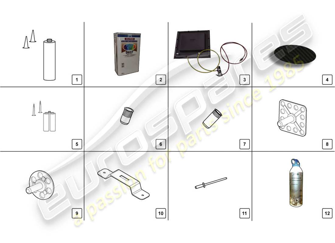 ein Teilediagramm aus dem Lamborghini LP700-4 Coupe (2012) Teilekatalog