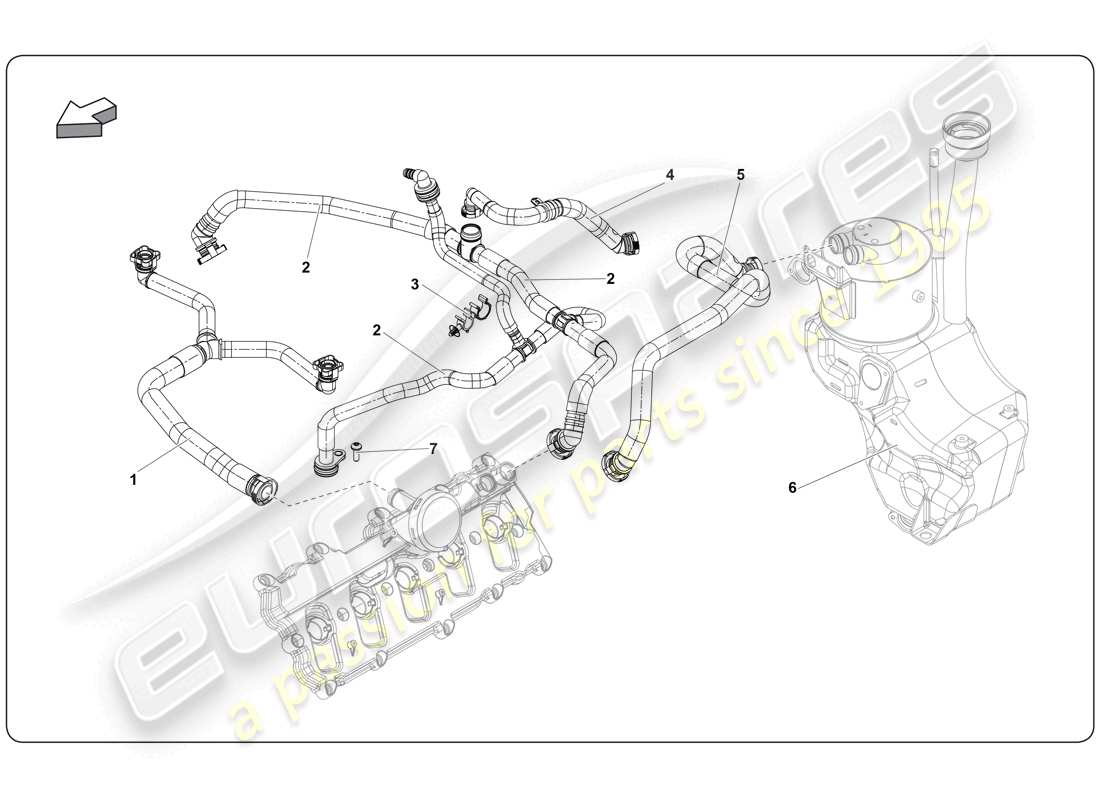 ein Teilediagramm aus dem Teilekatalog des Lamborghini Super Trofeo (2009-2014)