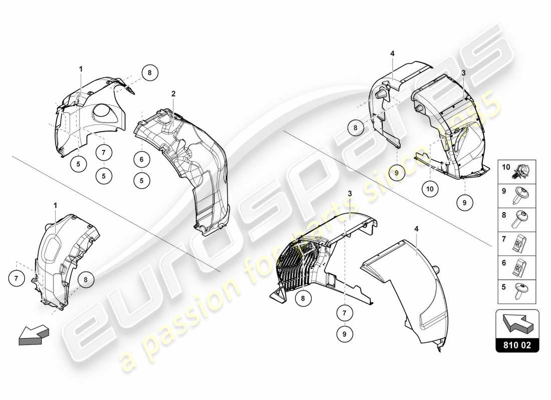 lamborghini centenario roadster (2017) radkastenverkleidung ersatzteildiagramm