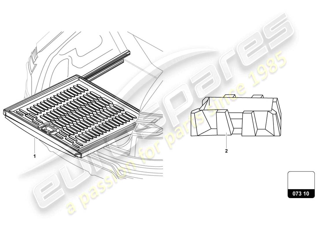 lamborghini urus (accessories) verlängerung für den kofferraumboden teilediagramm