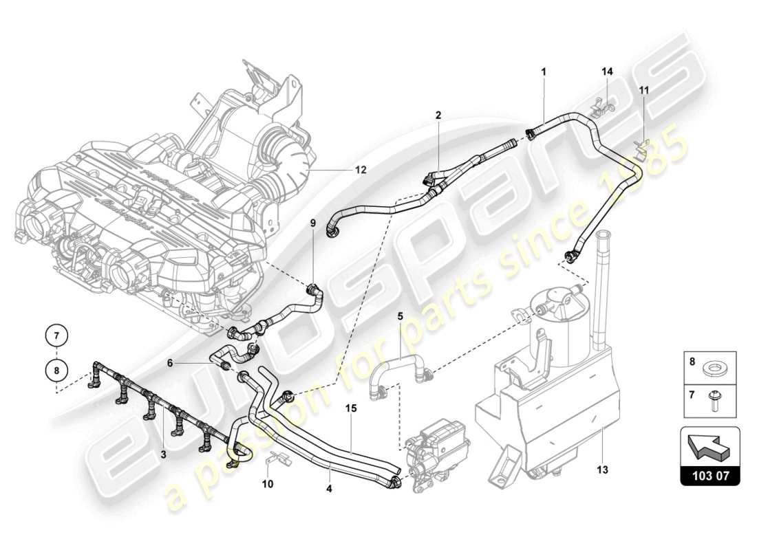 lamborghini sian (2021) belüftung für zylinderkopfdeckel ab vin cla00325 ersatzteildiagramm