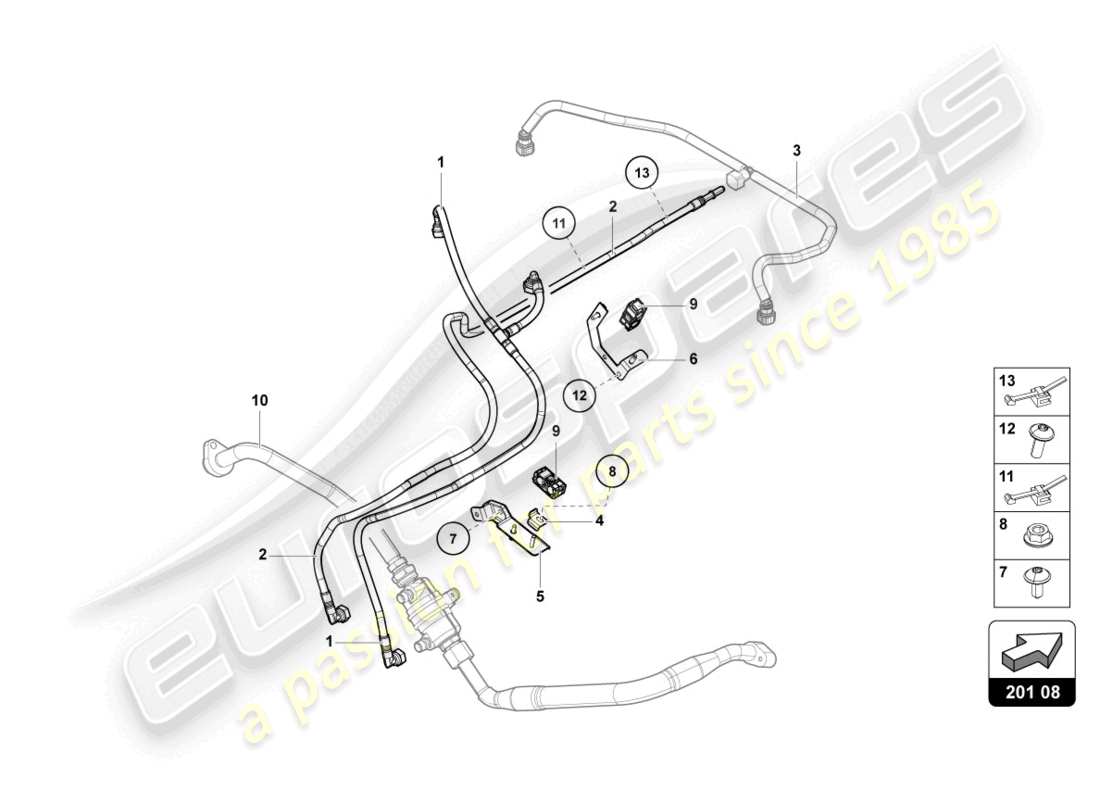 lamborghini lp770-4 svj roadster (2020) kraftstoffleitung teilediagramm