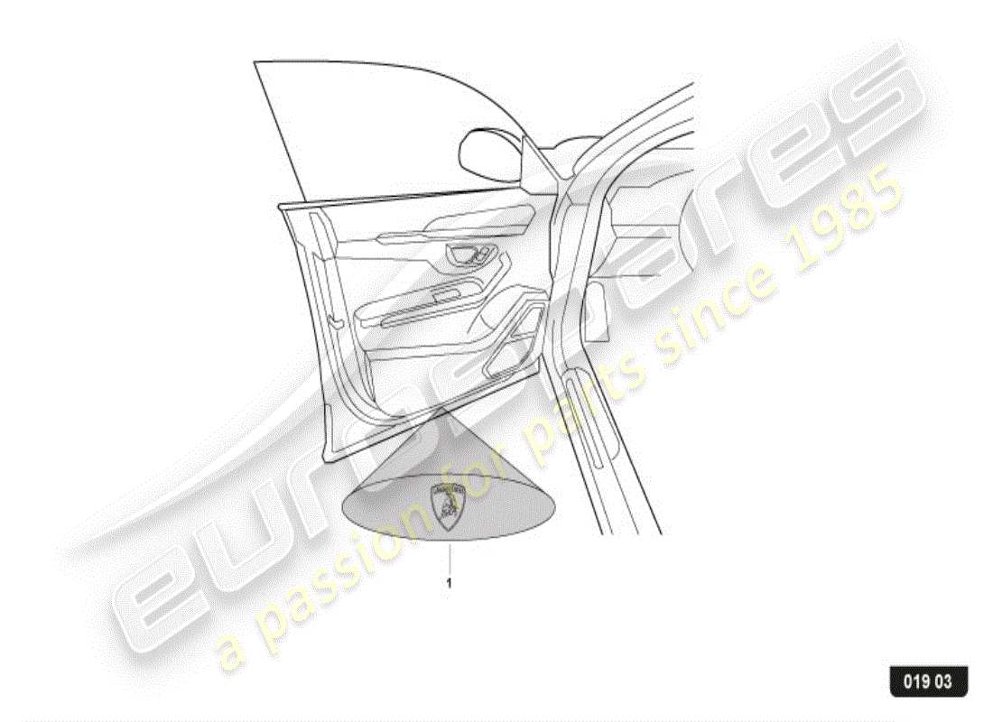 lamborghini urus (accessories) beleuchtungssystem teilediagramm