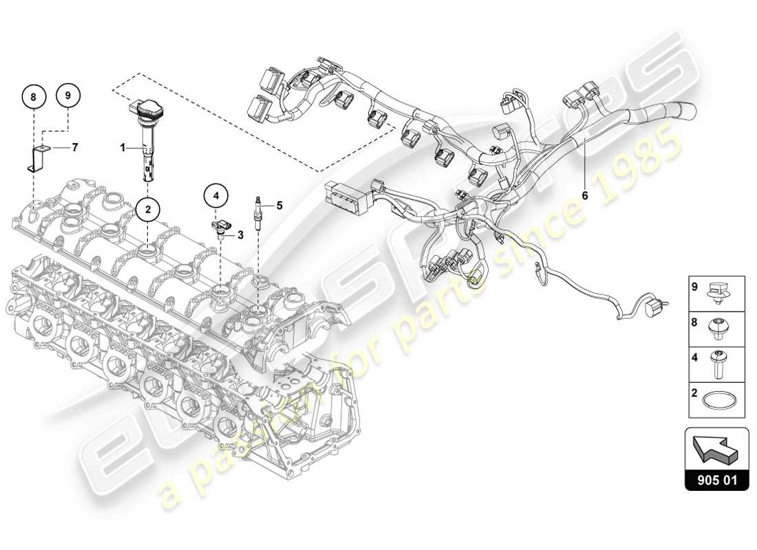 lamborghini 2014 (lp720-4 coupe 50) zündsystem teilediagramm