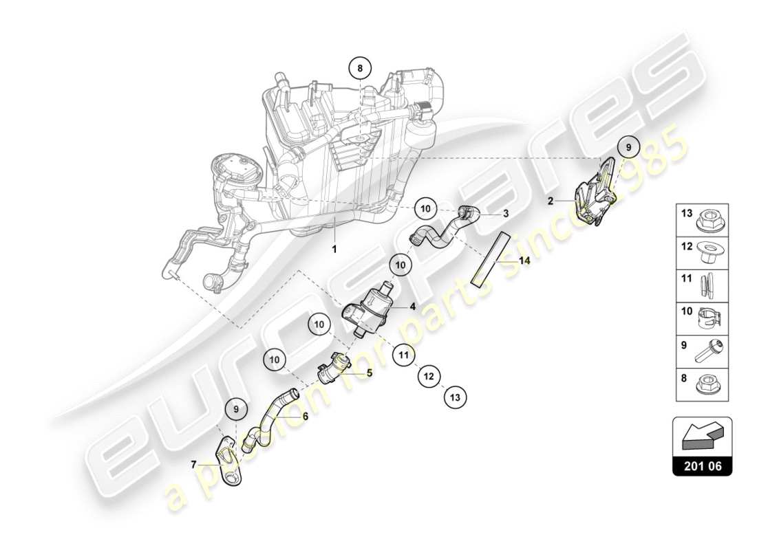 lamborghini performante spyder (2019) aktivkohlebehälter teilediagramm