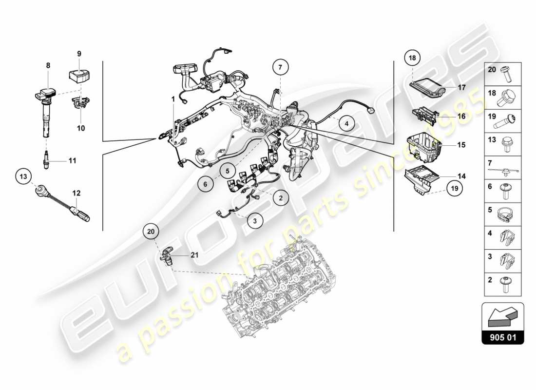 lamborghini lp580-2 coupe (2019) zündsystem teilediagramm