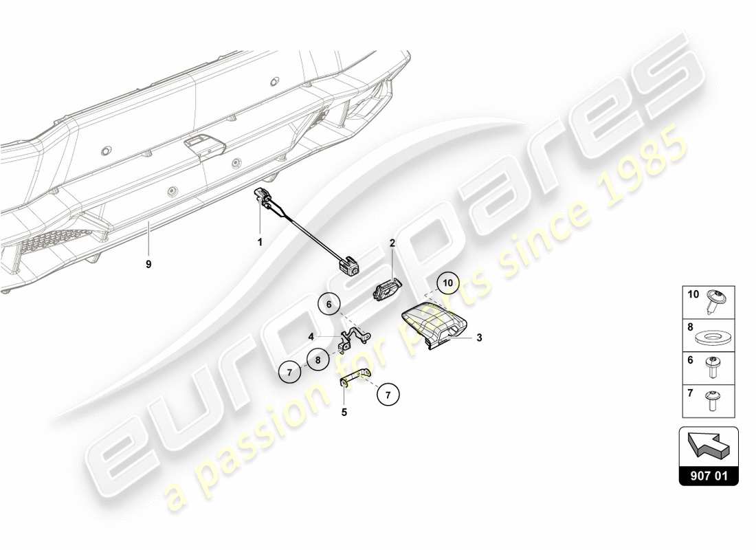 lamborghini lp580-2 coupe (2018) rückfahrkamera ersatzteildiagramm