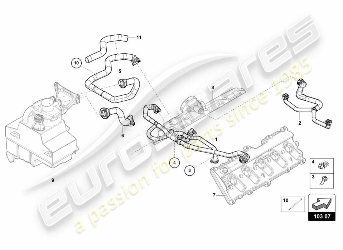 lamborghini 2019 (lp580-2 spyder) entlüftungsleitung ersatzteildiagramm