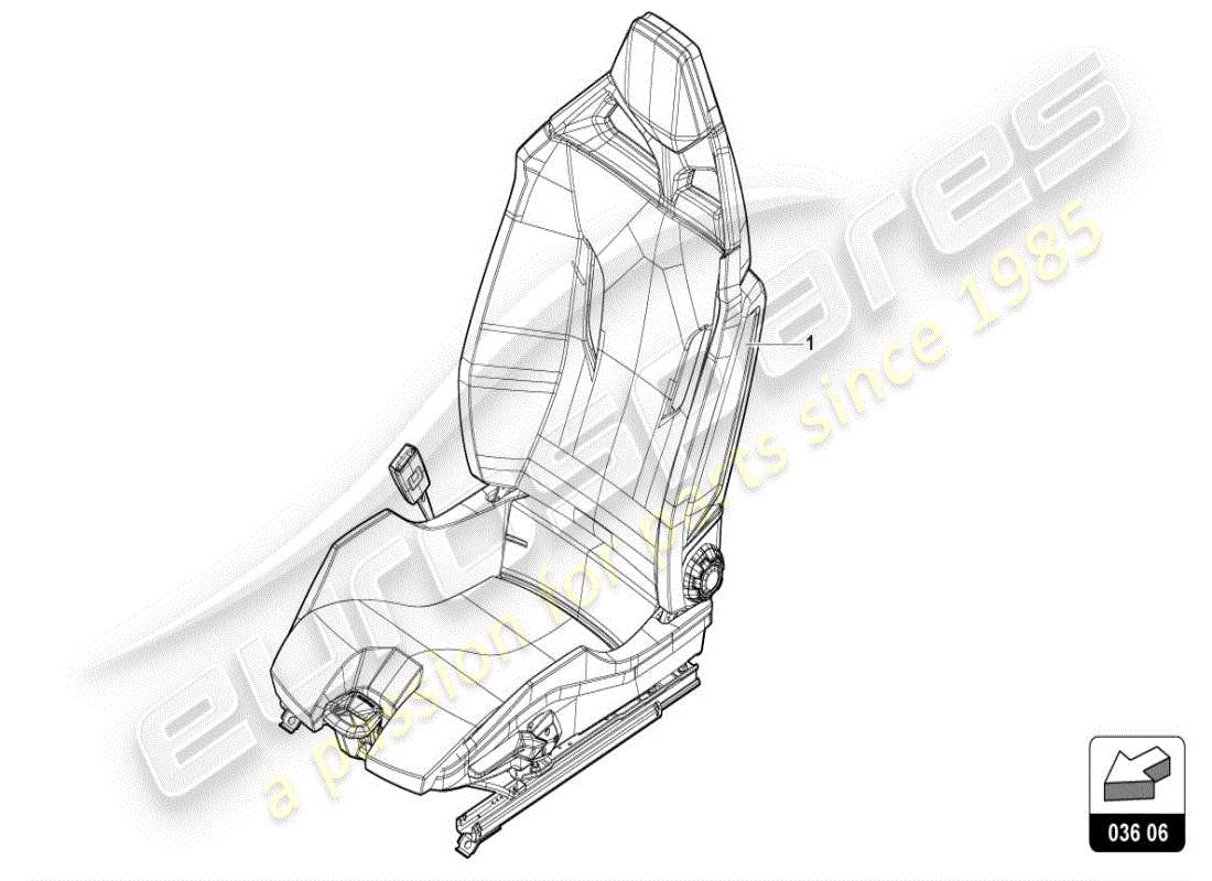 lamborghini huracan evo spyder (accessories) sportsitz ersatzteildiagramm