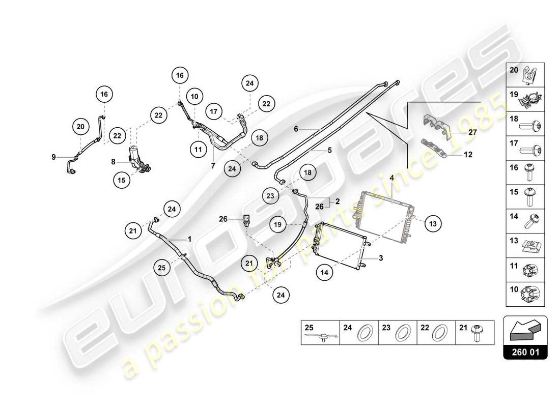 lamborghini evo spyder 2wd (2020) a/c-kondensator - teilediagramm