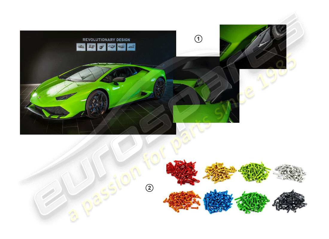 lamborghini huracan lp600-4 zhong coupe (accessories) 1 set aerodynamische anbauteile teilediagramm