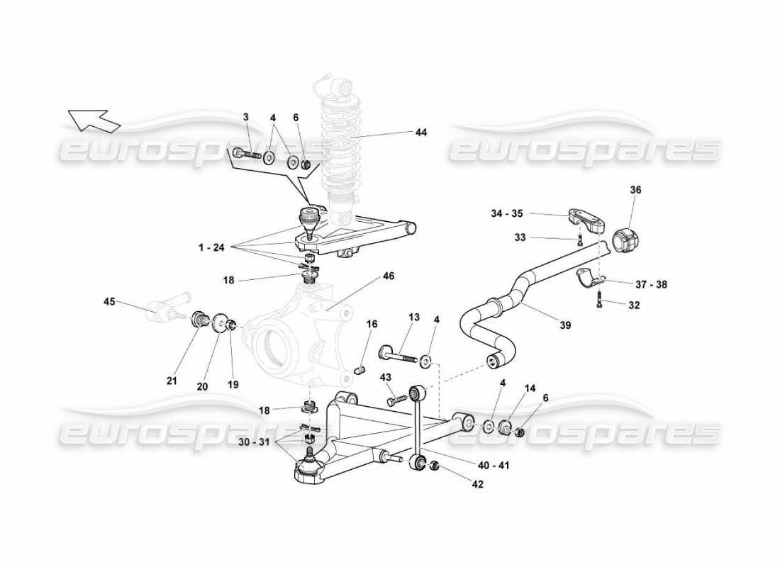 lamborghini murcielago lp670 teilediagramm für vorderarme