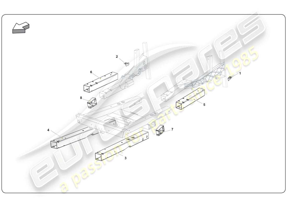 lamborghini super trofeo (2009-2014) chassis element teilediagramm