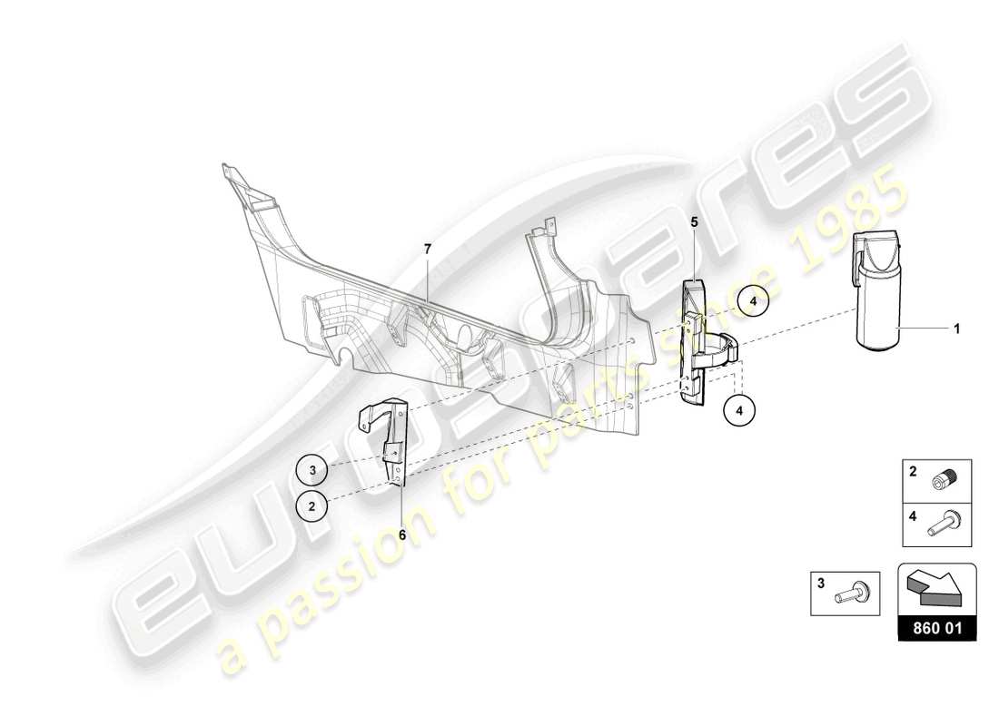 lamborghini 2021 (lp770-4 svj coupe) feuerlöscher teilediagramm