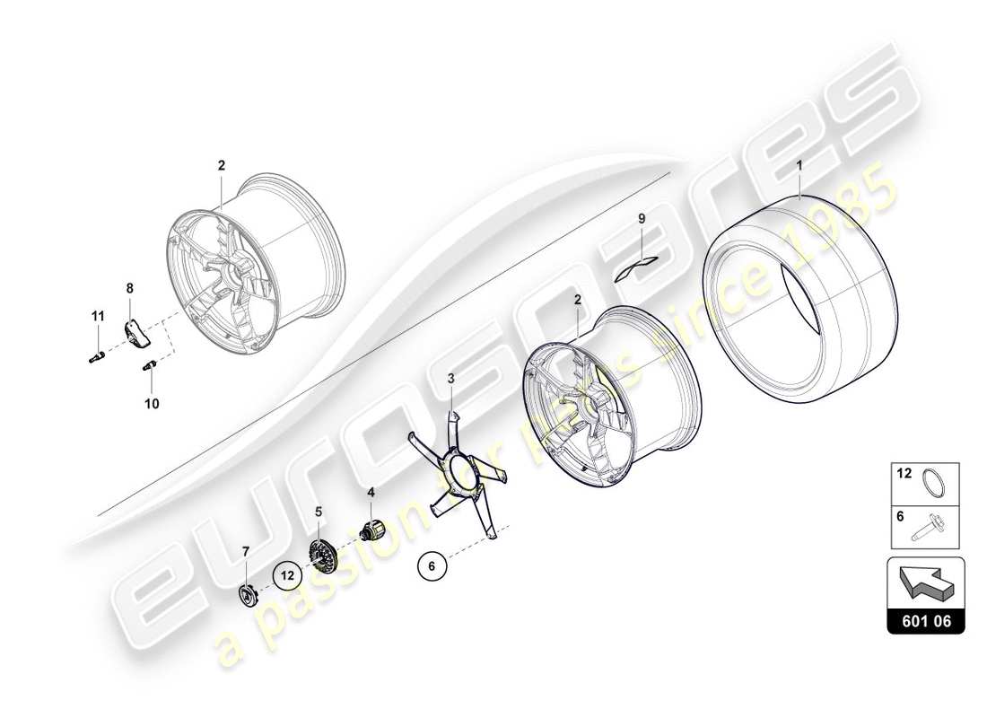 lamborghini centenario coupe (2017) räder/reifen hinten ersatzteildiagramm