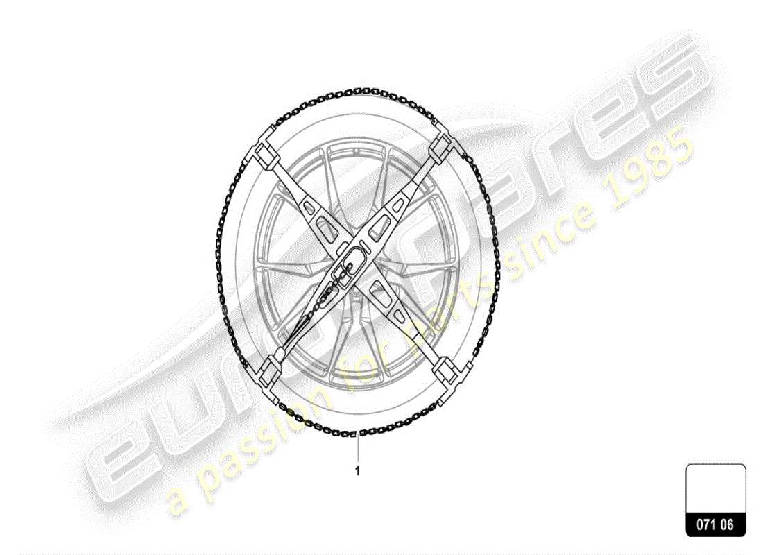 lamborghini urus (accessories) schneeketten ersatzteildiagramm