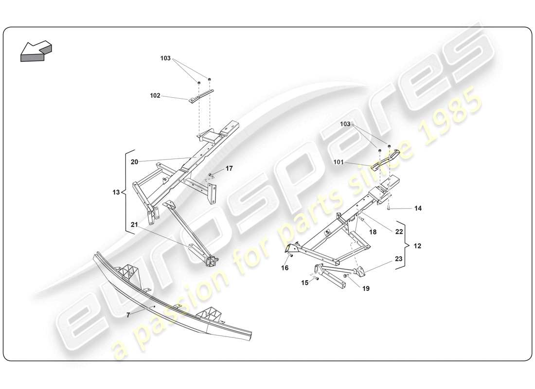 lamborghini super trofeo (2009-2014) chassis element teilediagramm