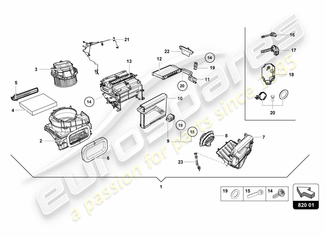 lamborghini lp610-4 spyder (2018) luftansaugbehälter für elektronik ersatzteildiagramm