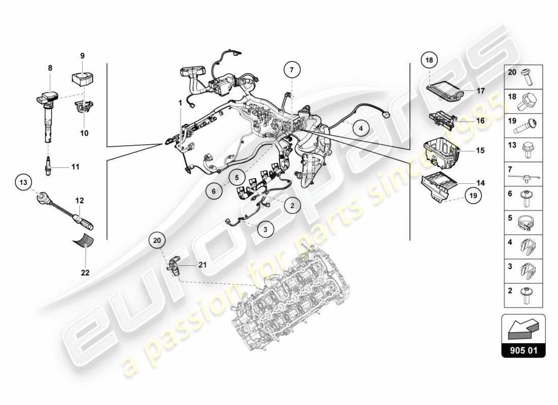 lamborghini 2019 (performante spyder) zündsystem teilediagramm