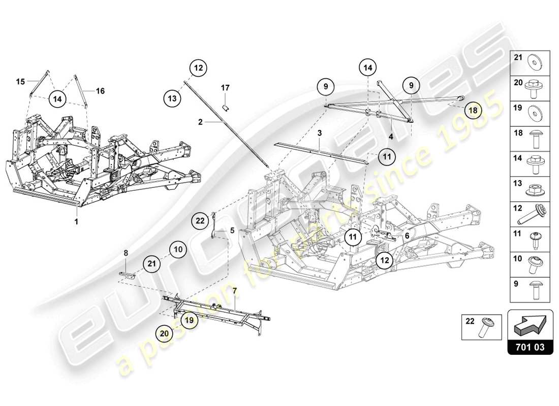 lamborghini 2014 (lp720-4 coupe 50) zierrahmen hinterteil ersatzteildiagramm