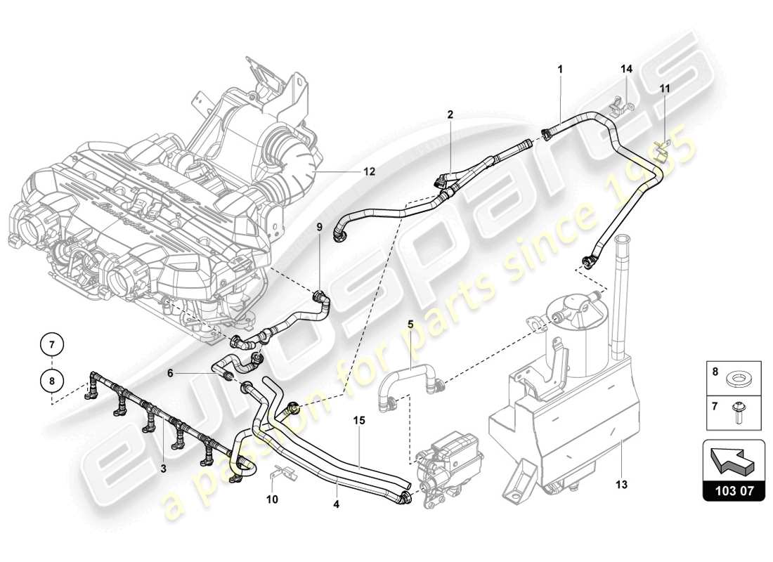 lamborghini lp720-4 coupe 50 (2014) belüftung für zylinderkopfdeckel ersatzteildiagramm