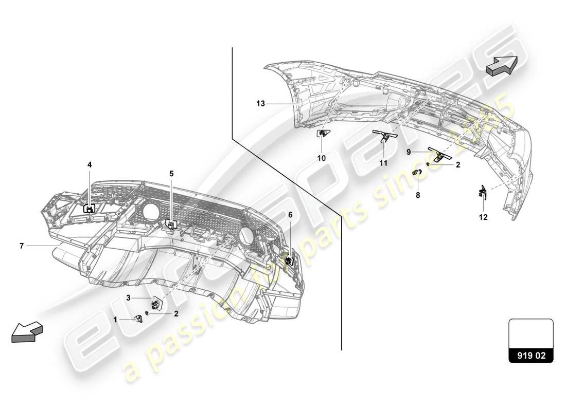 lamborghini performante coupe (2019) sensoren teilediagramm