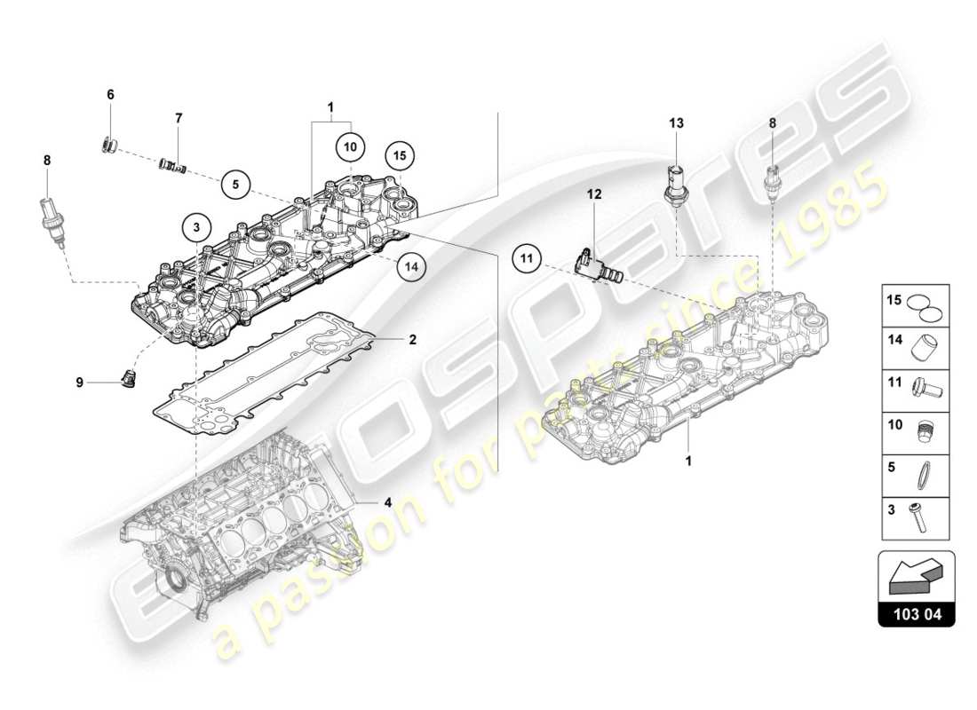 lamborghini 2020 (evo spyder) motorraumdeckel - ersatzteildiagramm