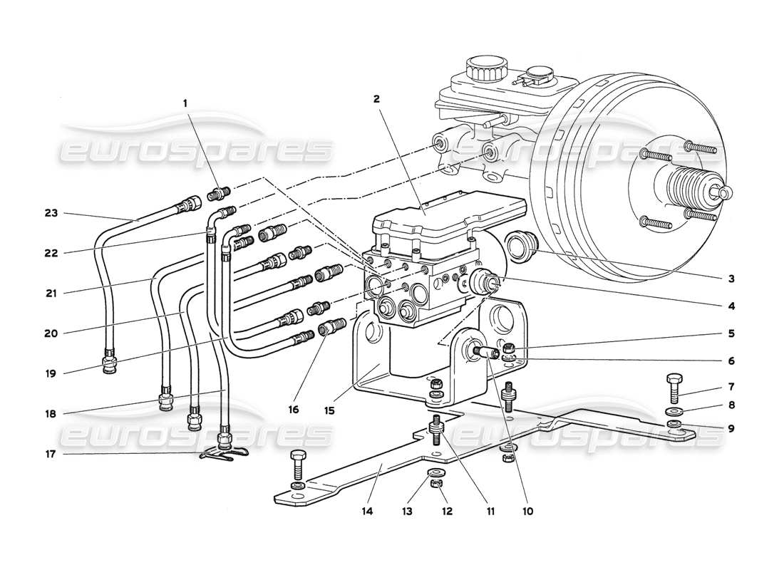 lamborghini diablo 6.0 (2001) elektrohydraulisches abs-ecu teilediagramm