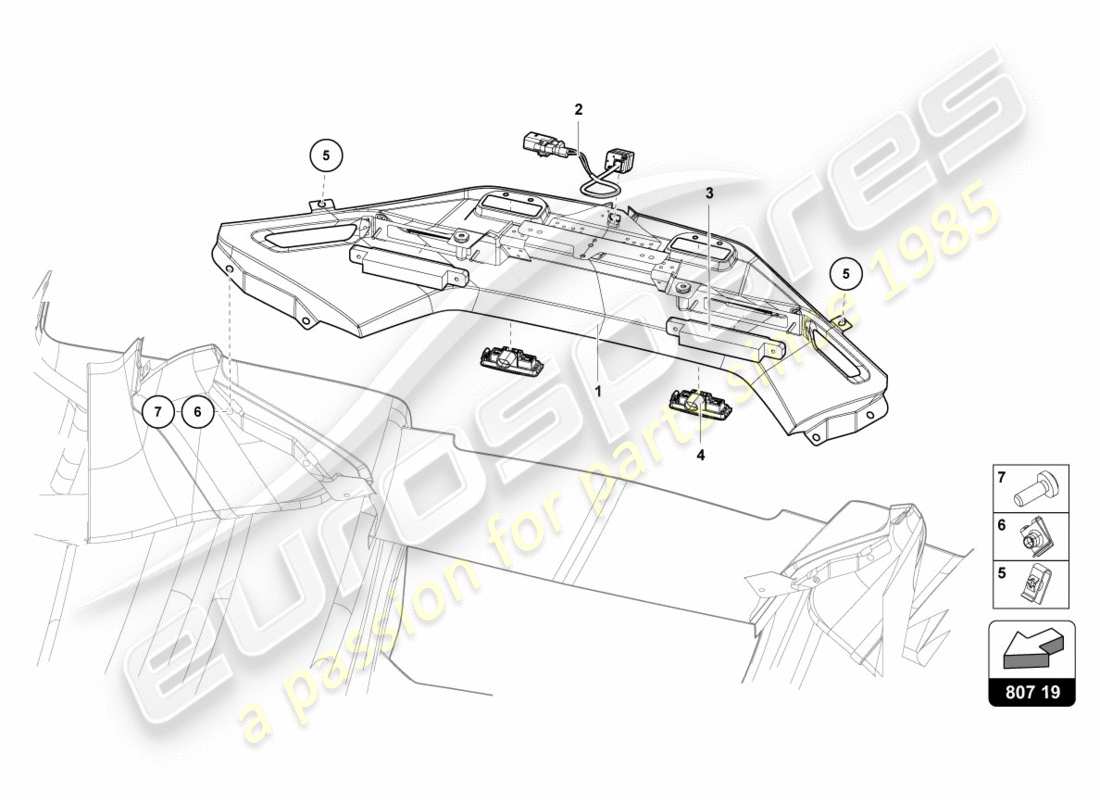 lamborghini centenario roadster (2017) bedienelektronik hinten teilediagramm