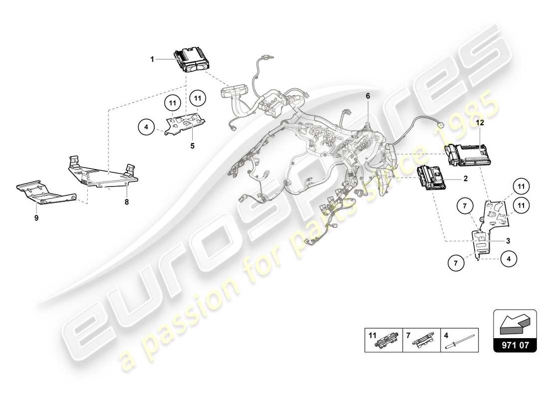 lamborghini performante spyder (2019) motorsteuergerät teilediagramm