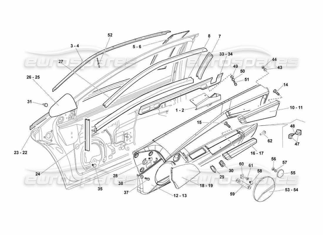 lamborghini murcielago lp670 doors-ersatzteildiagramm