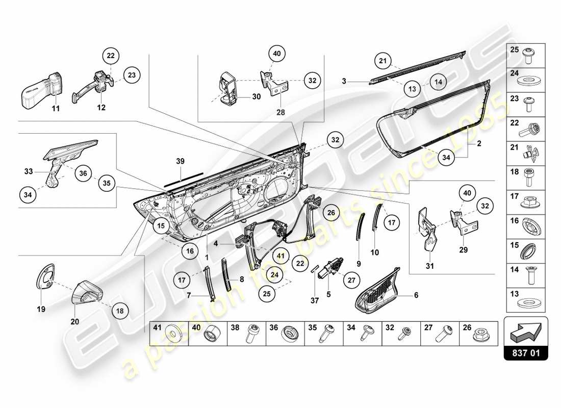 lamborghini lp610-4 spyder (2019) doors-ersatzteildiagramm