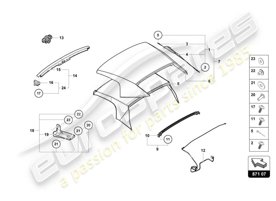 lamborghini 2020 (evo spyder 2wd) cover-ersatzteildiagramm