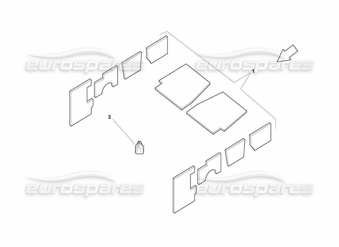 lamborghini murcielago lp670 cockpitteppiche - teilediagramm