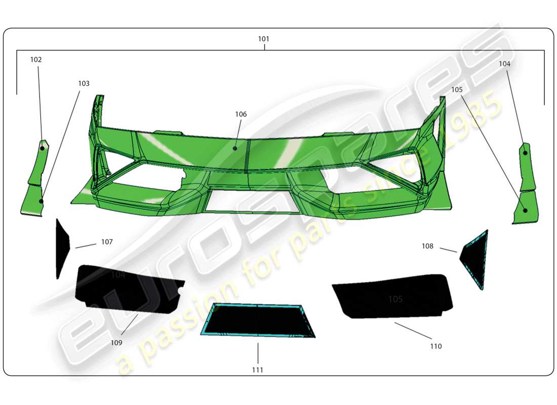 lamborghini super trofeo (2009-2014) frontstoßstange teilediagramm