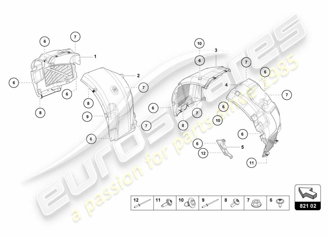 lamborghini 2016 (lp610-4 spyder) radhausverkleidung teilediagramm