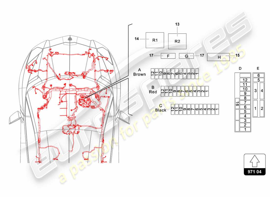 lamborghini 2012 (lp700-4 coupe)) teilediagramm des elektrischen systems