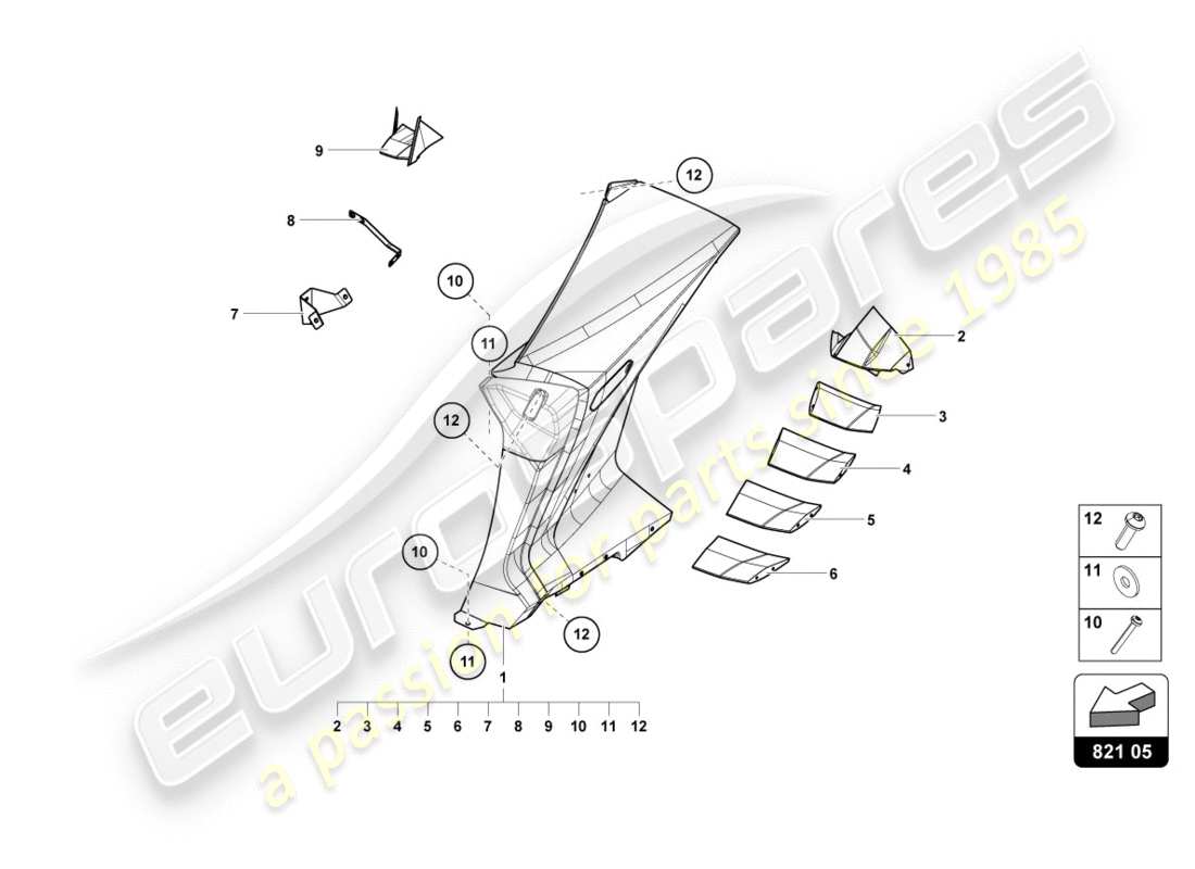 lamborghini centenario coupe (2017) seitenteilverkleidung hinten teilediagramm