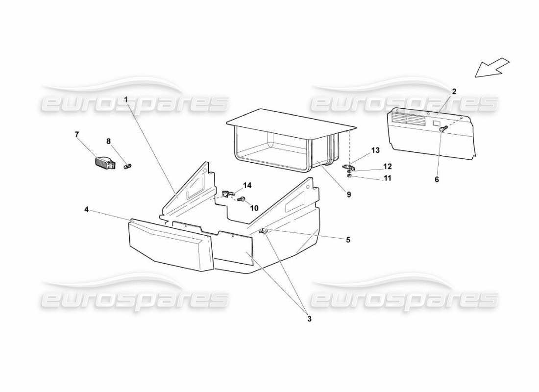 lamborghini murcielago lp670 abdeckungsteildiagramm