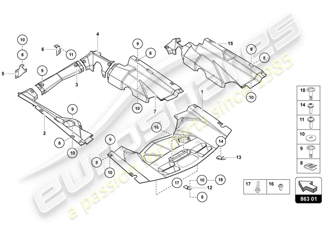 lamborghini lp720-4 coupe 50 (2014) abdeckungen teilediagramm