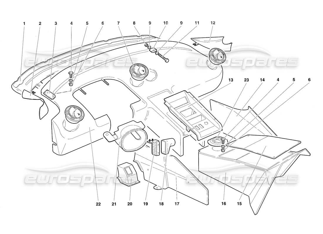 lamborghini diablo sv (1997) teilediagramm für fahrgastraumverkleidungen