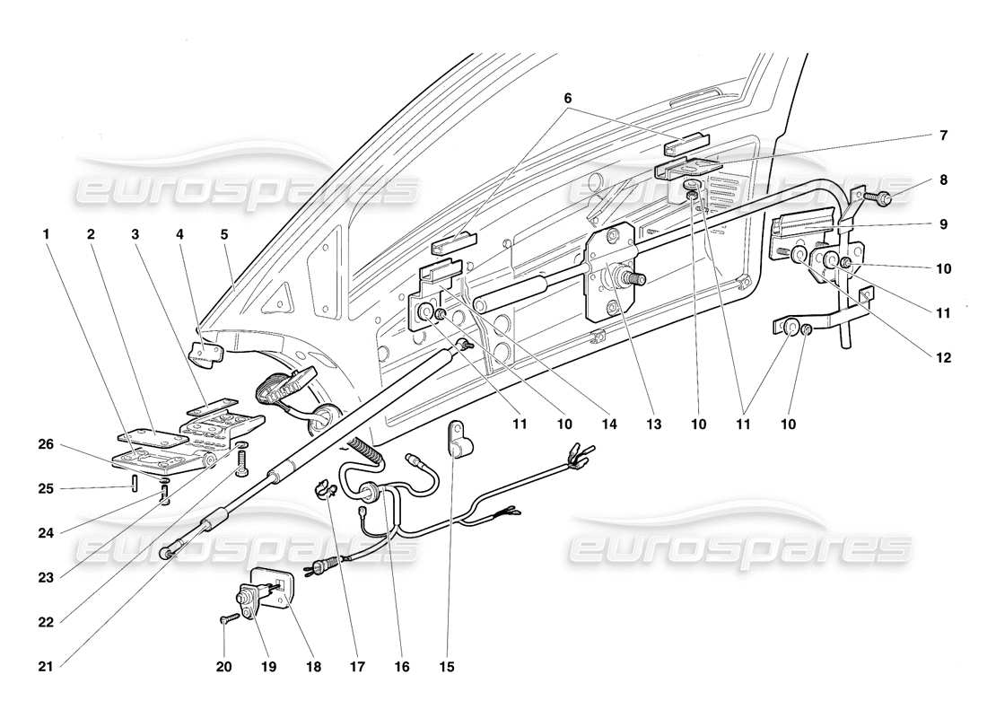 lamborghini diablo se30 (1995) doors-ersatzteildiagramm